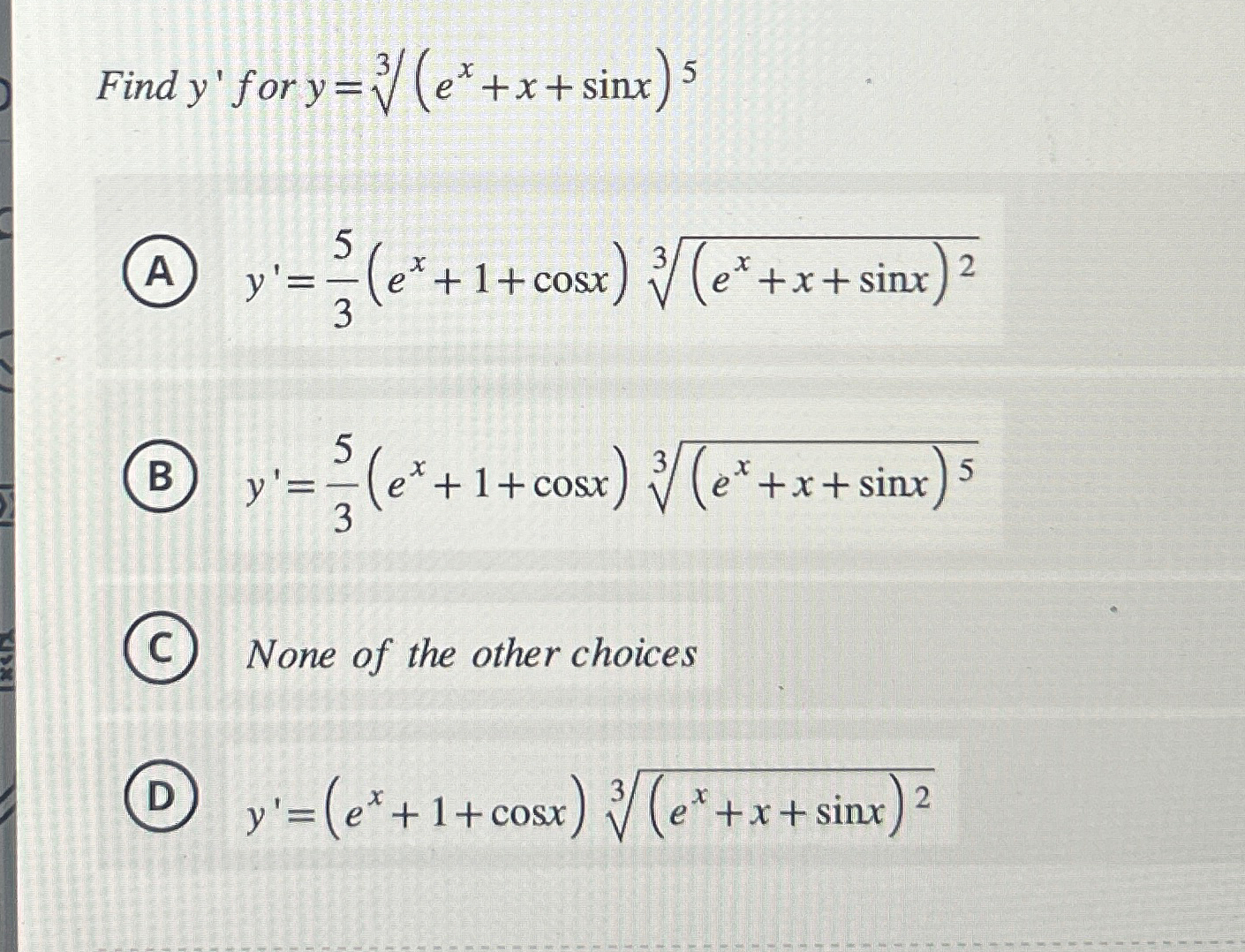Solved Find y' ?for | Chegg.com