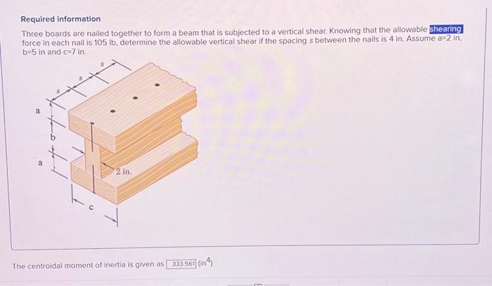 Solved Required Information Three Boards Are Nailed Together | Chegg.com