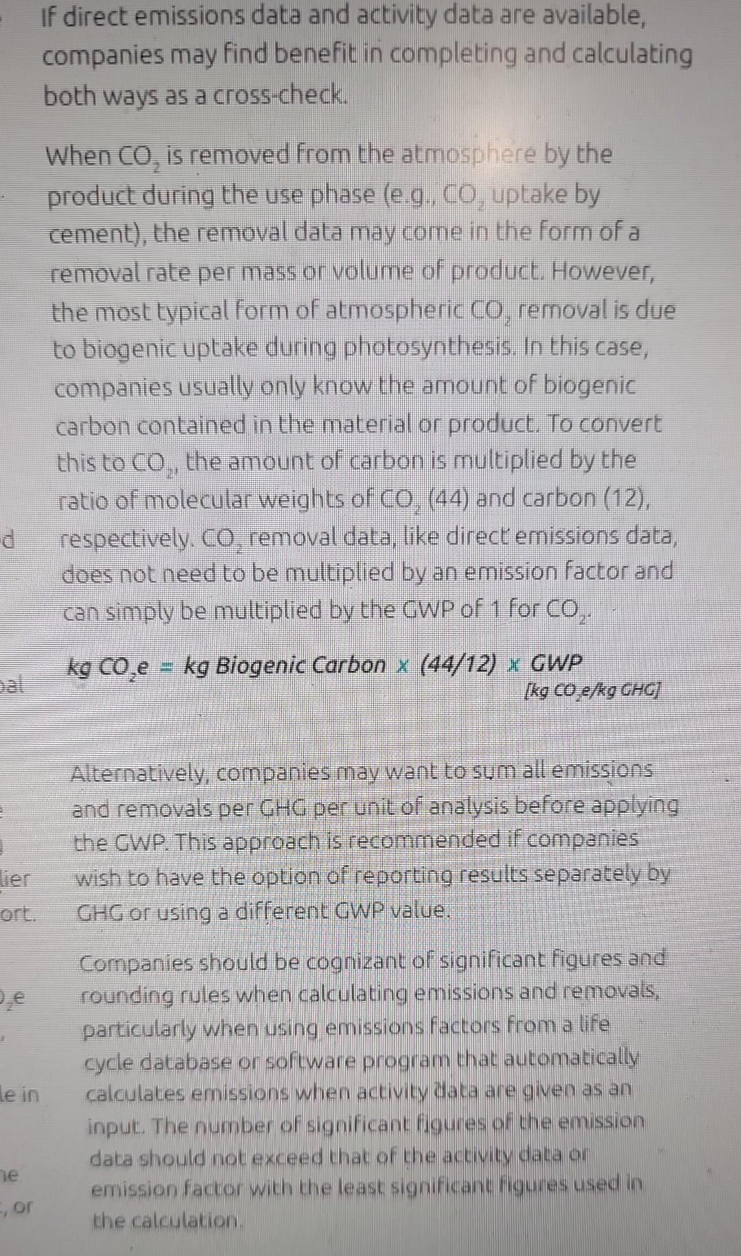 Solved 2 Calculate CO2 E Using Collected Data The Following Chegg Com   Image 