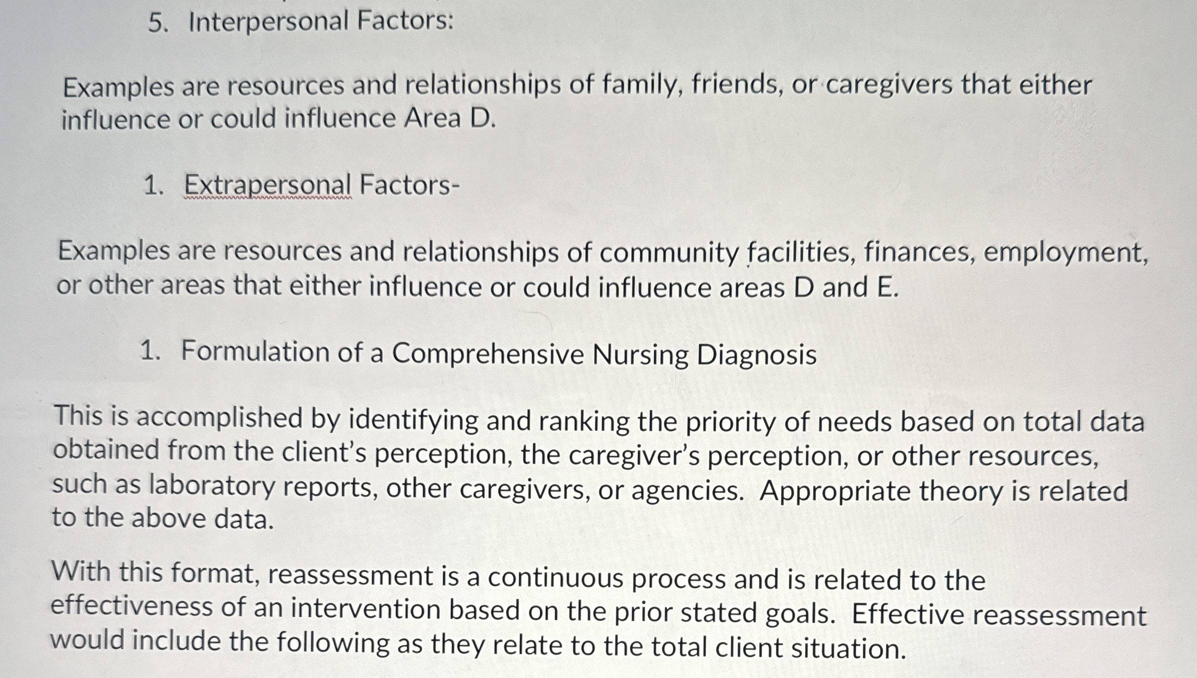 Solved Interpersonal Factors:Examples are resources and | Chegg.com