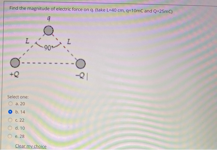 Solved Find The Magnitude Of Electric Force On Q Take L 40 Chegg Com