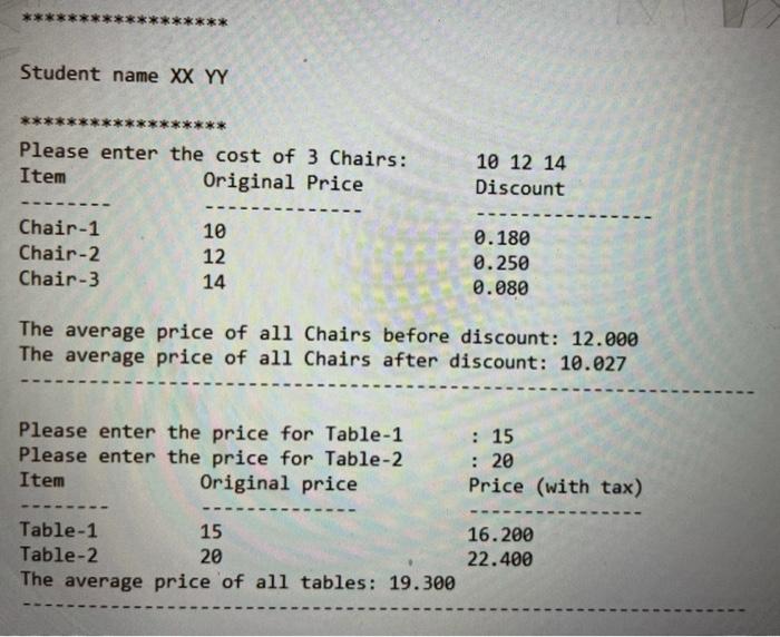 Solved Problem Write a C program that calculates the cost of | Chegg.com
