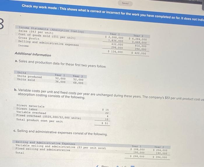 Solved Check my work mode : This shows what is correct or | Chegg.com ...