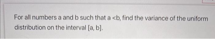 Solved For All Numbers A And B Such That A | Chegg.com