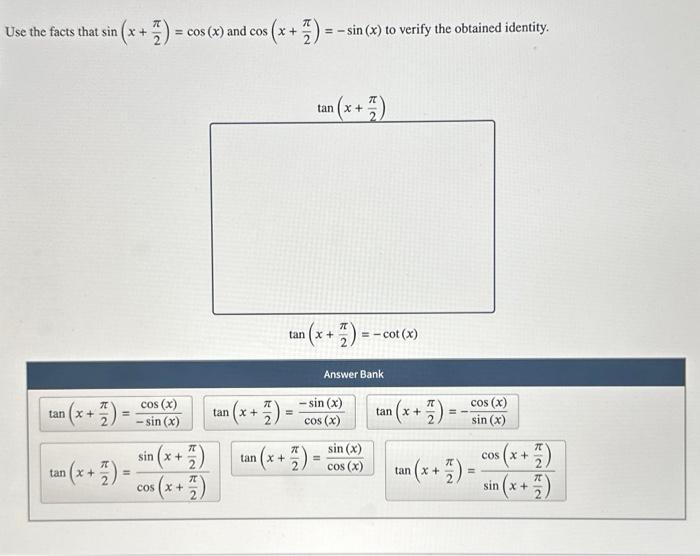 Solved Use the facts that sin(x+2π)=cos(x) and | Chegg.com
