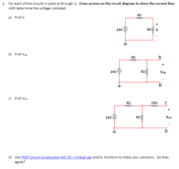 Solved For each of the circuits in parts a) ﻿through c ). | Chegg.com
