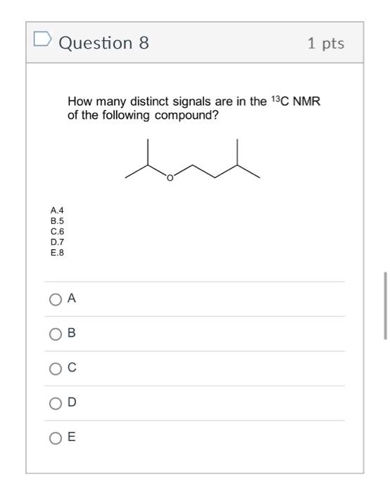 Solved Question 5 1pts An unknown compound A has the Chegg com