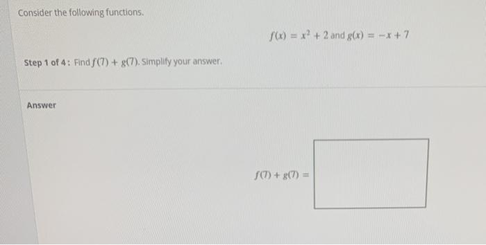 Solved Consider the following functions. f) = x2 + 2 and | Chegg.com