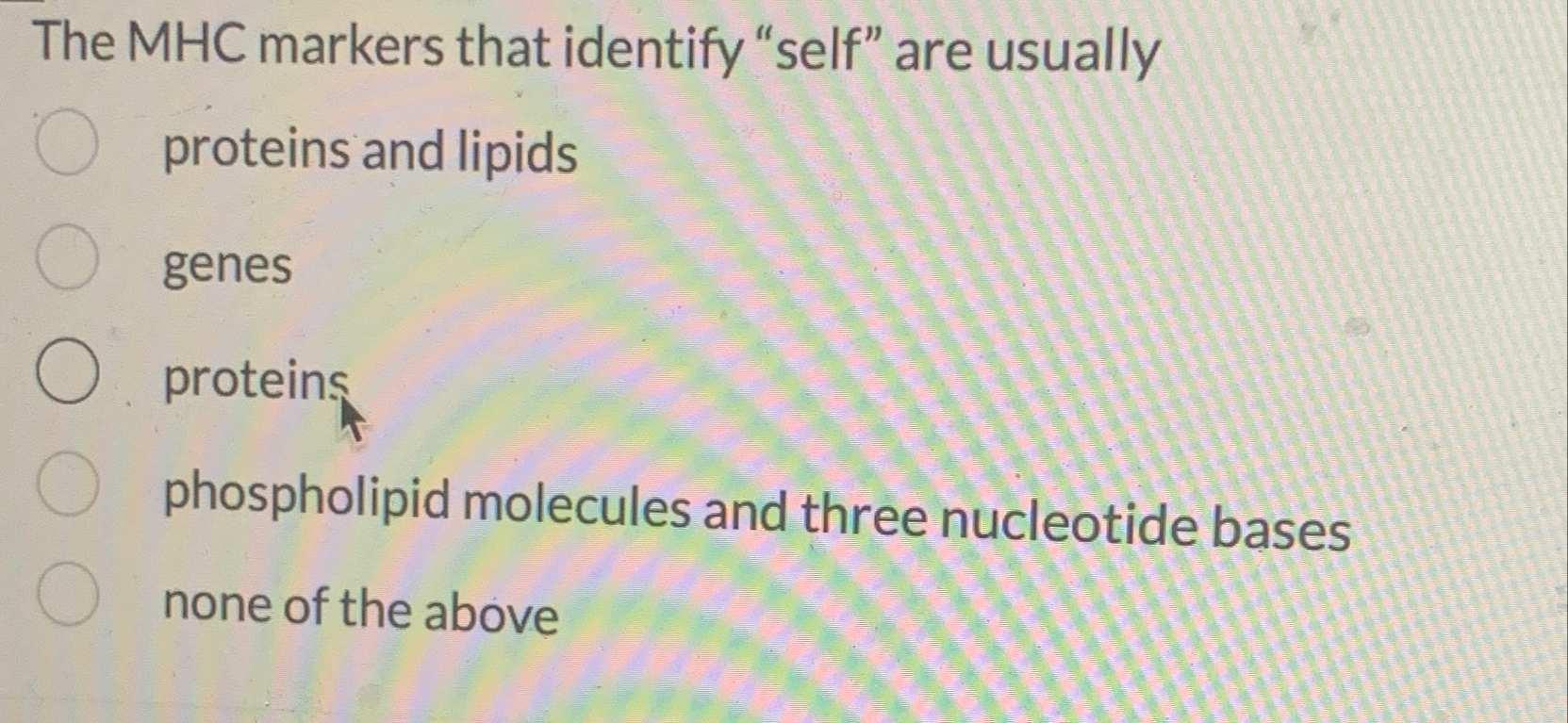 Solved The MHC markers that identify 