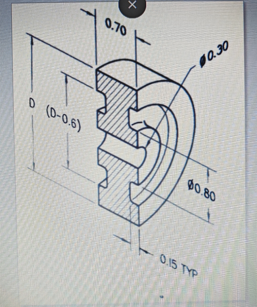 Solved Use SolidWorks to create a part using the provided | Chegg.com