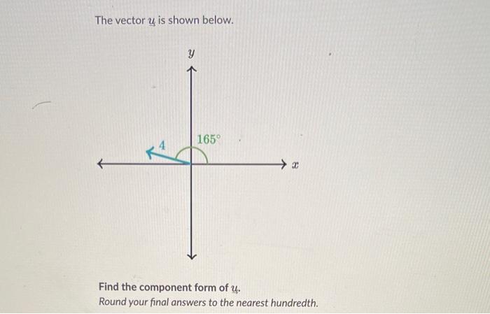 Solved The vector u is shown below. Find the component form | Chegg.com