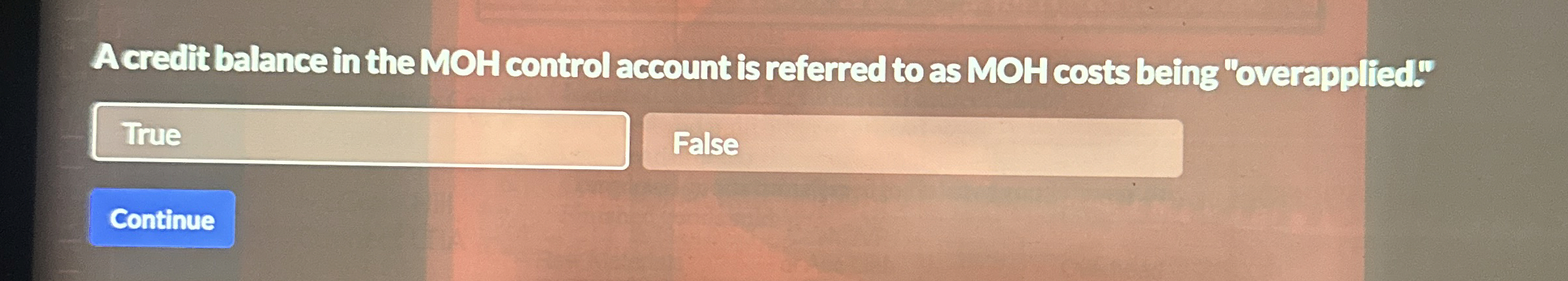 Solved A credit balance in the MOH control account is | Chegg.com