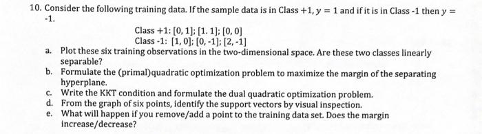 Solved 0. Consider the following training data. If the | Chegg.com