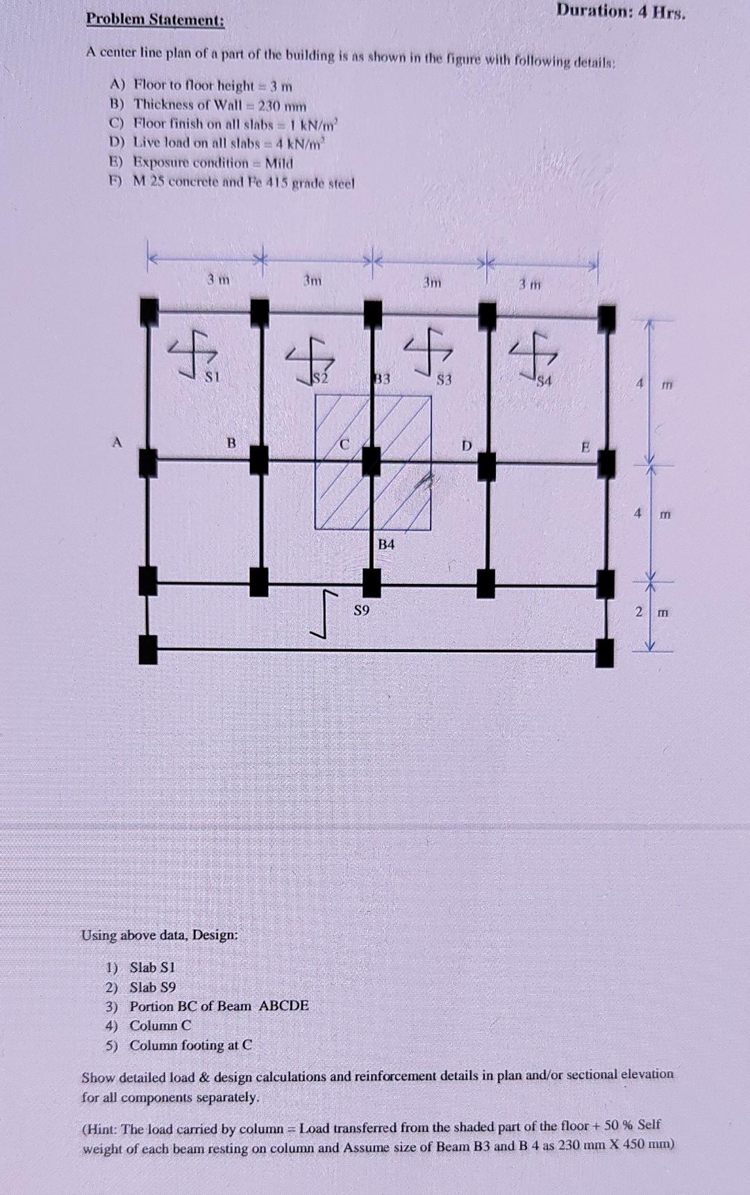 Solved Problem Statement A center line plan of a part of