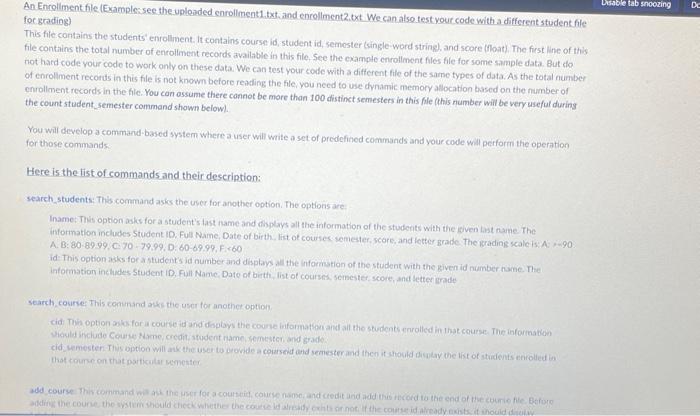 Solved In this Assignment, you will develop a file 1/O-based | Chegg.com