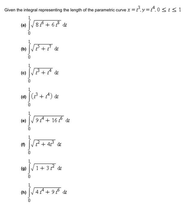 Solved Given the integral representing the length of the | Chegg.com