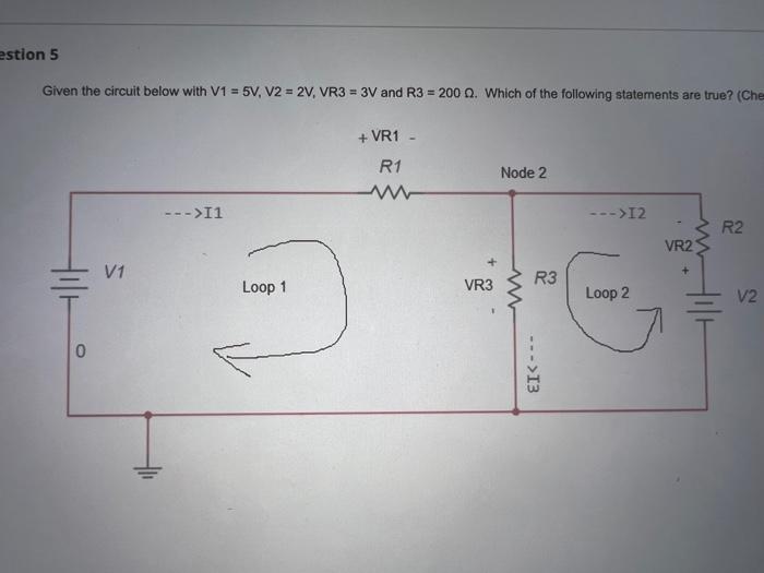 Solved Given The Circuit Below, KVL For Loop 1 And Loop 2 | Chegg.com