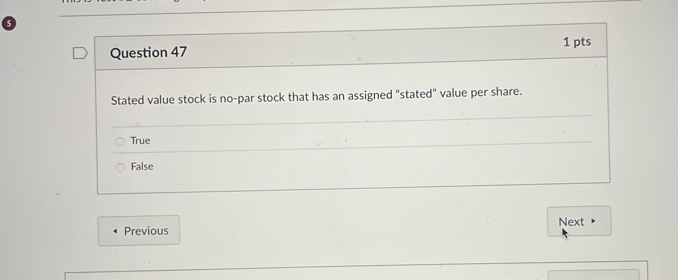 Solved Question 47Stated value stock is no-par stock that | Chegg.com