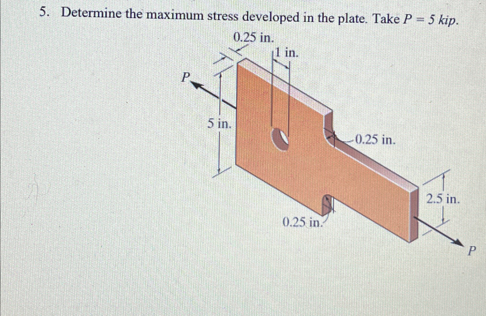 Solved Determine the maximum stress developed in the plate. | Chegg.com
