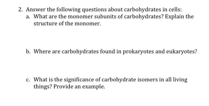 critical thinking questions about carbohydrates