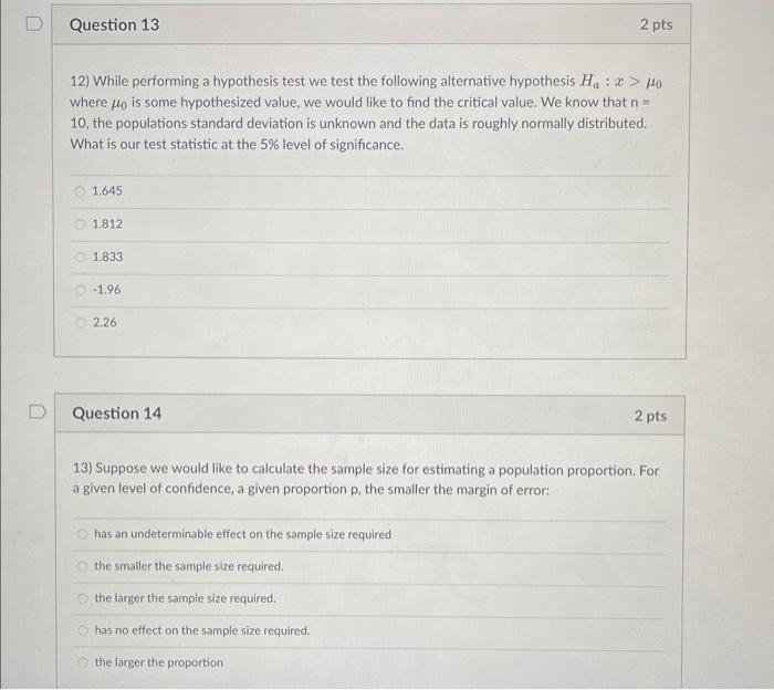 hypothesis test you use