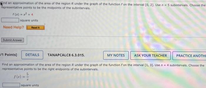 Solved ind an approximation of the area of the region under | Chegg.com