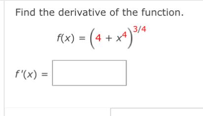 Solved Find the derivative of the | Chegg.com