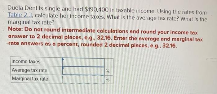 Solved Duela Dent Is Single And Had 190400 In Taxable 9826