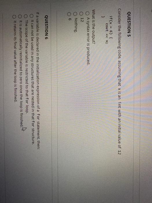 Solved QUESTION 5 Consider the following code, assuming that | Chegg.com