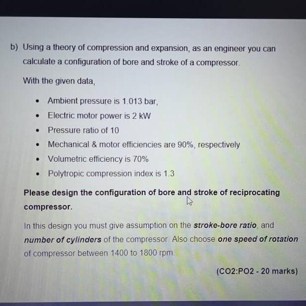 Solved b) Using a theory of compression and expansion, as an | Chegg.com