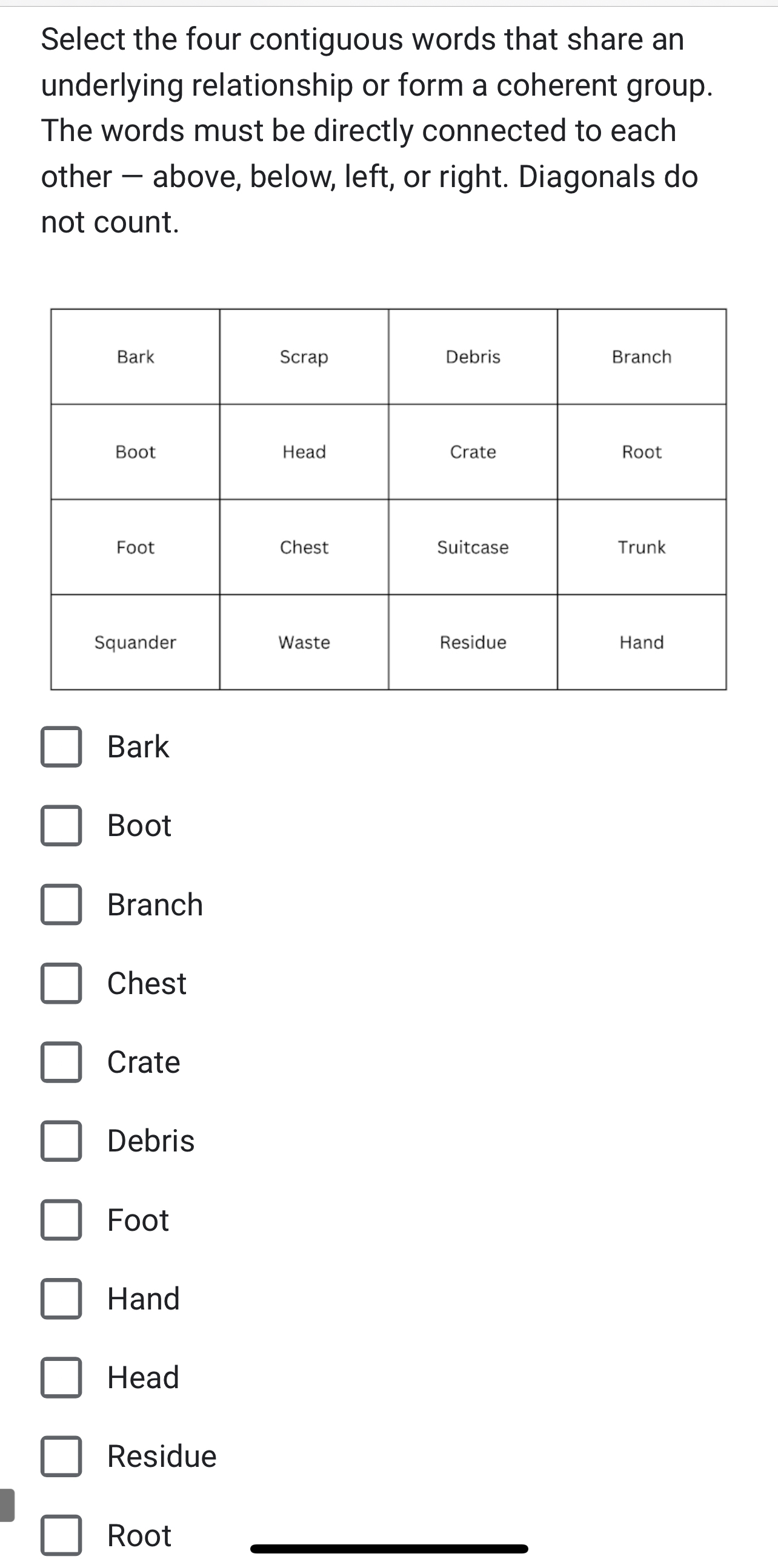 Solved Select the four contiguous words that share an | Chegg.com