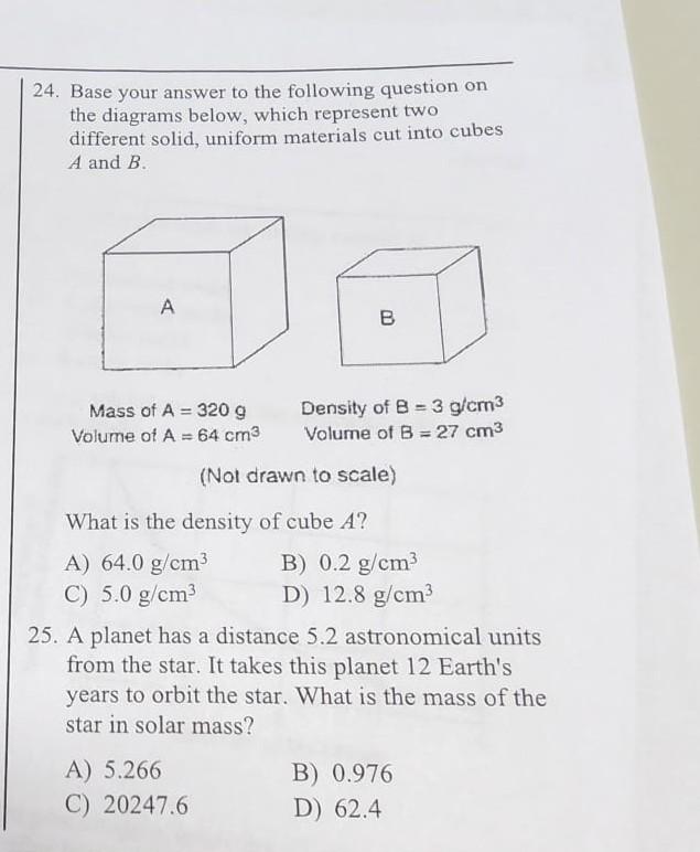 Solved 24. Base your answer to the following question on the | Chegg.com