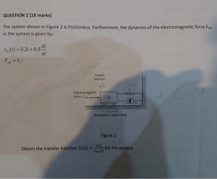 Solved QUESTION 2 (18 marks] The system shown in Figure 2 is | Chegg.com