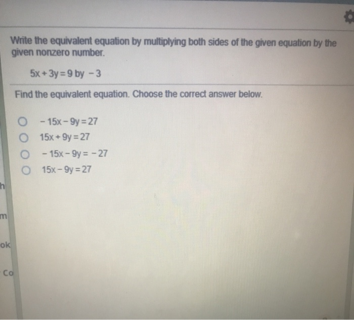 Solved Write the equivalent equation by multiplying both | Chegg.com