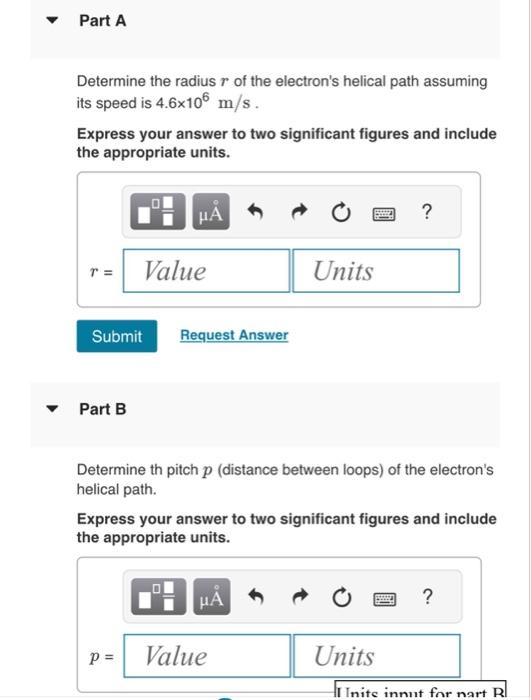 Solved An Electron Enters A Uniform Magnetic Field B=0.29 T | Chegg.com