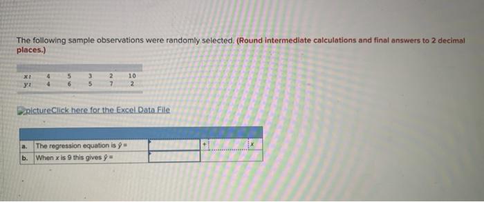 Solved The Following Sample Observations Were Randomly Chegg Com