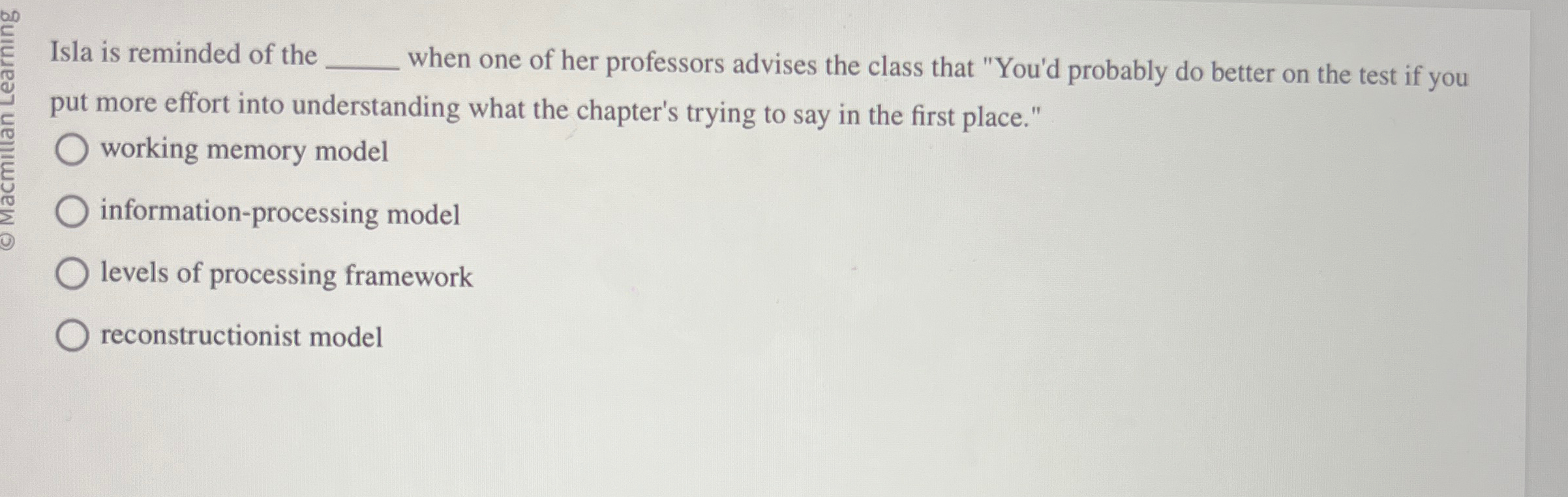 Solved Isla Is Reminded Of The ﻿when One Of Her Professors | Chegg.com