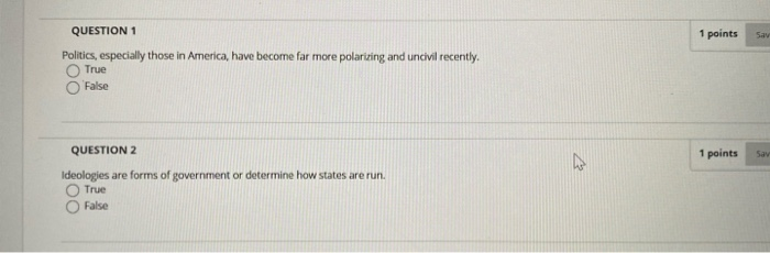 Solved 1 Points Sav QUESTION 1 Politics, Especially Those In | Chegg.com