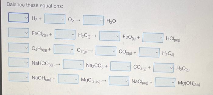 Solved Balance these equations: | Chegg.com