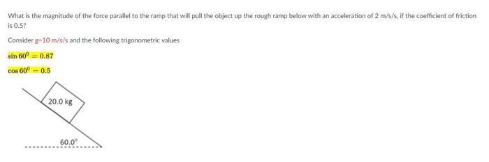 Solved What is the magnitude of the force parallel to the | Chegg.com