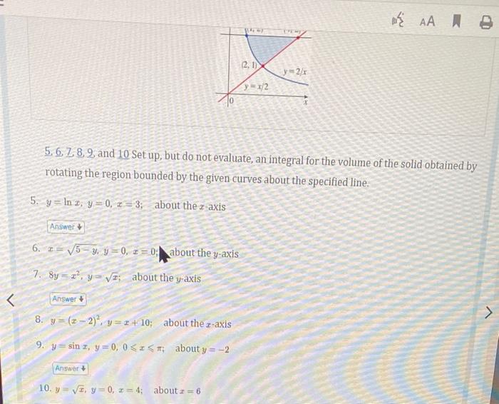 Solved 5. 6, 7,8, 9 And 10 Set Up, But Do Not Evaluate, An | Chegg.com