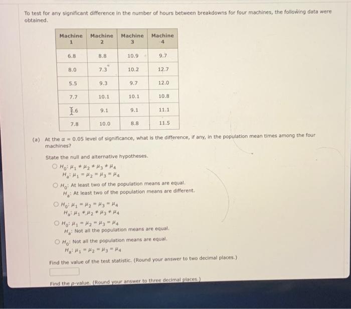 Solved To test for any significant difference in the number | Chegg.com