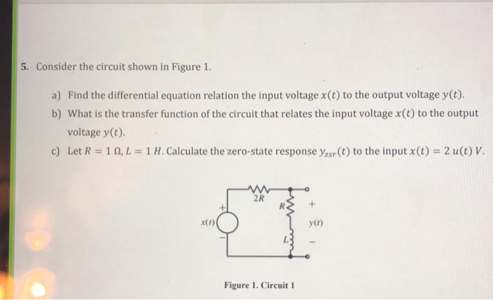 Solved 5. Consider the circuit shown in Figure 1. a) Find | Chegg.com
