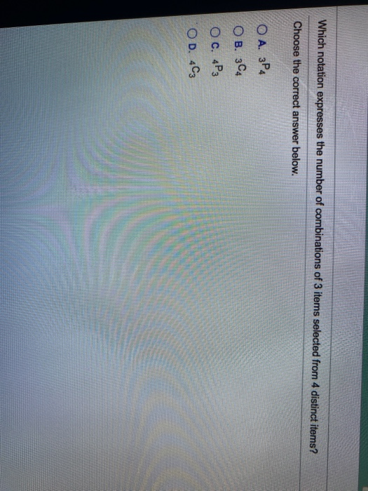 Solved Which notation expresses the number of combinations