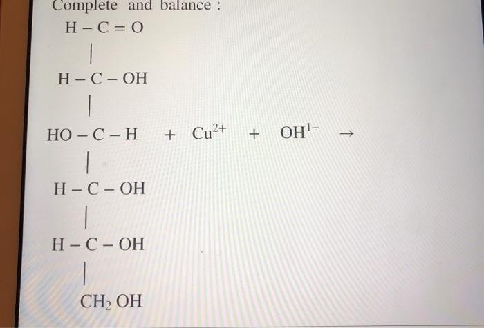 Solved Complete And Balance H C 0 Cu2 Ohi N Chegg Com