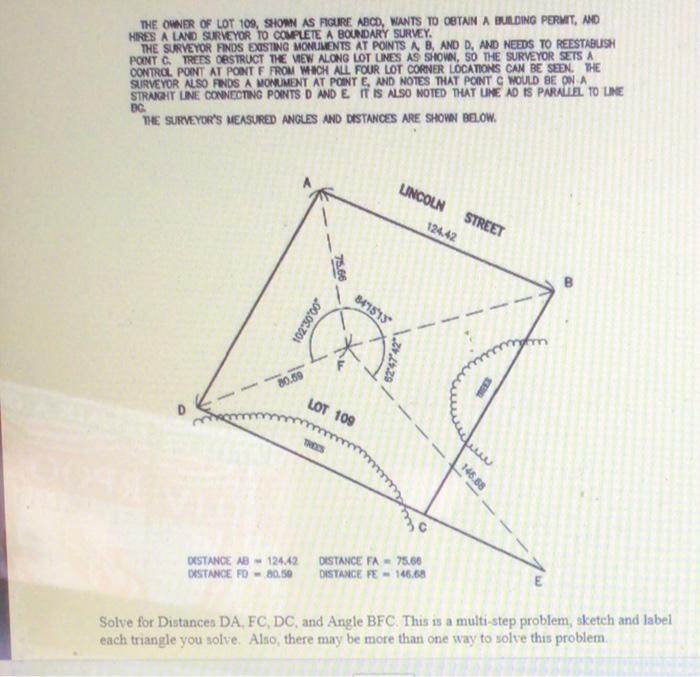 Solved Problem 2: The Owner Of Lot 109, Shown As Figure 