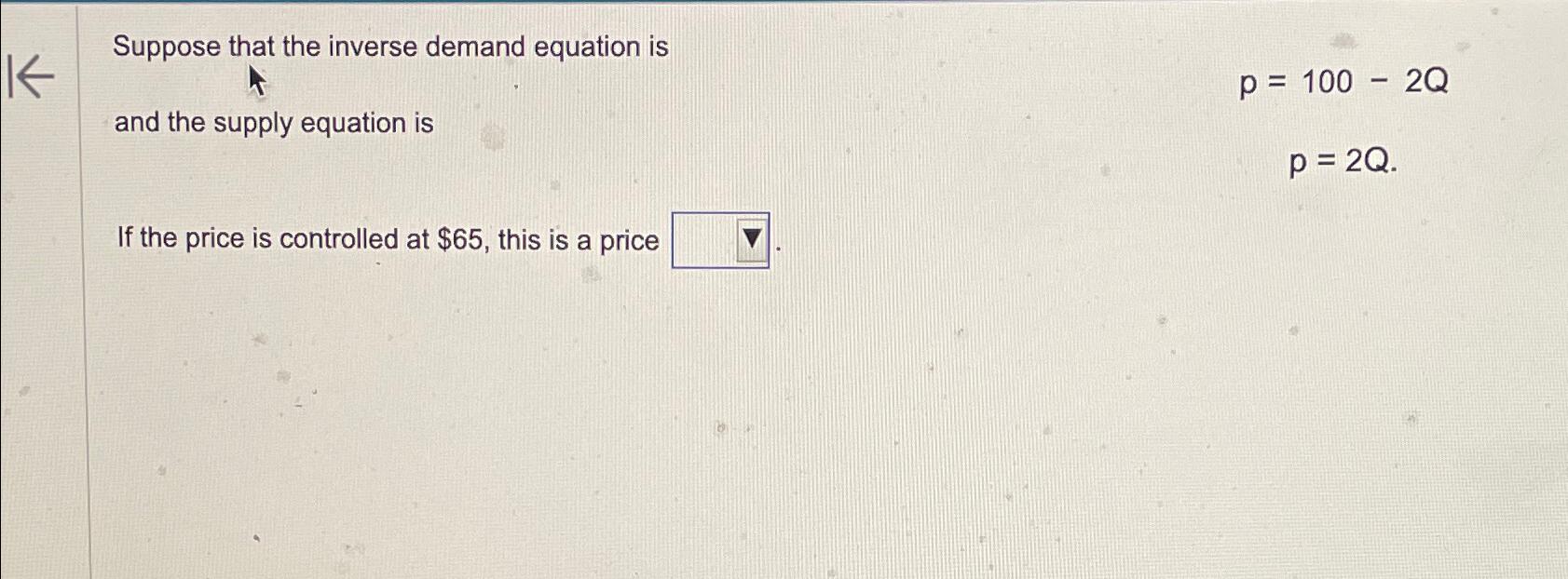 Solved Suppose that the inverse demand equation is and the