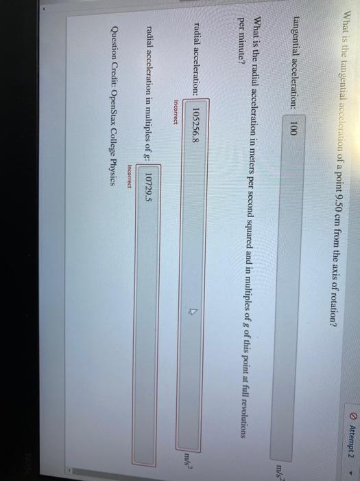 Solved Question 1 of 16> Attempt 2 An ultracentrifuge