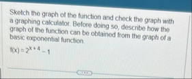 Solved Sketch the graph of the function and check the graph | Chegg.com
