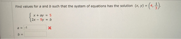 Solved Find Values For A And B Such That The System Of | Chegg.com